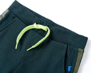 vidaXL Dziecięce spodnie dresowe ze sznurkiem, zieleń mchu, 128 3