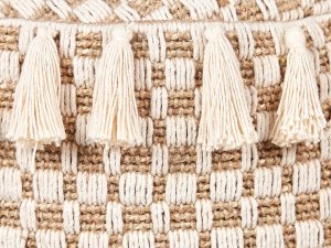 Beliani Puf pleciony ⌀ 50 cm beżowy PIRAK 4