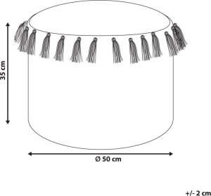 Beliani Puf pleciony ⌀ 50 cm beżowy PIRAK 6