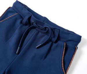 vidaXL Spodnie dziecięce ze sznurkiem, granatowe, 140 3