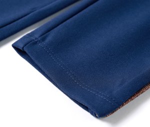 vidaXL Spodnie dziecięce ze sznurkiem, granatowe, 140 6