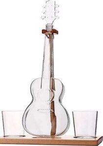 MPLCo Zestaw do whisky Szklana karafka GITARA na stojaku 1