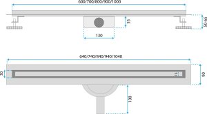 Rea Odpływ Liniowy REA Neox Slim pro Czarny 70 10