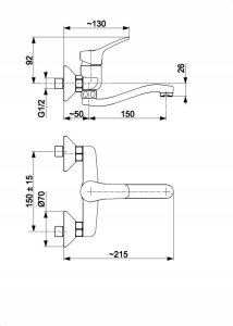 Bateria kuchenna KFA BATERIA MORRIS KUCHENNA, ŚCIENNA Z WYLOTEM 200 MM, CHROM 4