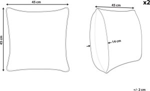 Beliani 2 poduszki dekoracyjne włochacze 45 x 45 cm ciemnoszare COROKIA 6