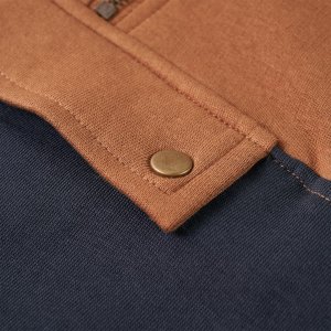 vidaXL Bluza dziecięca z kapturem i krótkim zamkiem, antracyt i koniak, 92 5