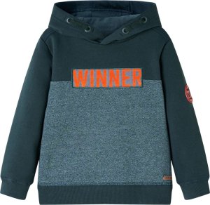 vidaXL Bluza dziecięca z kapturem i napisem WINNER, ciemnozielona, 116 Lumarko! Lumarko! 1