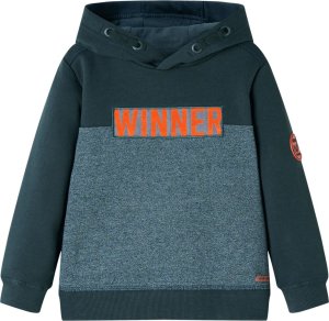 vidaXL Bluza dziecięca z kapturem i napisem WINNER, ciemnozielona, 104 Lumarko! Lumarko! 1