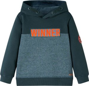 vidaXL Bluza dziecięca z kapturem i napisem WINNER, ciemnozielona, 128 Lumarko! Lumarko! 1