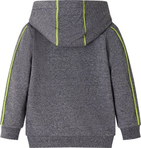 vidaXL Bluza dziecięca z kapturem i zapięciem na zamek, szary melanż, 104 2