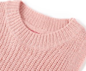 vidaXL Kamizelka dziecięca z dzianiny, pastelowy róż, 104 3