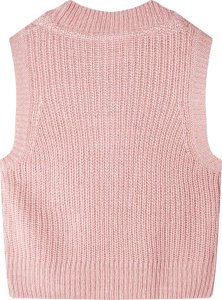 vidaXL Kamizelka dziecięca z dzianiny, pastelowy róż, 92 2