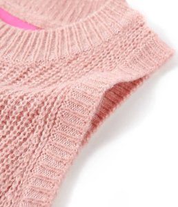 vidaXL Kamizelka dziecięca z dzianiny, pastelowy róż, 92 4