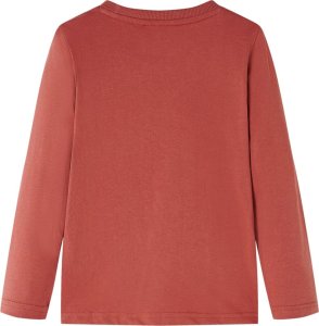 vidaXL Koszulka dziecięca z długimi rękawami, nadruk z motorem, henna, 104 2