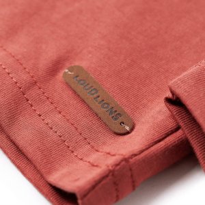 vidaXL Koszulka dziecięca z długimi rękawami, nadruk z motorem, henna, 104 5