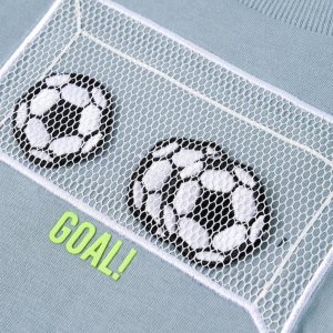 vidaXL Koszulka dziecięca z długimi rękawami, piłka nożna, jasnoniebieska 128 4