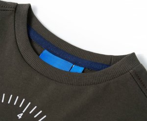 vidaXL Koszulka dziecięca z długimi rękawami, nadruk z motorem, khaki, 104 3