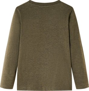 vidaXL Koszulka dziecięca z długimi rękawami, piłka nożna, melanż khaki, 128 2