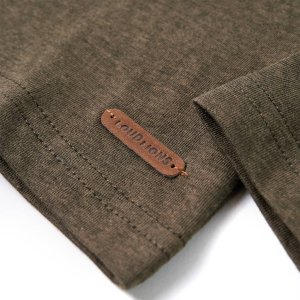 vidaXL Koszulka dziecięca z długimi rękawami, piłka nożna, melanż khaki, 128 5