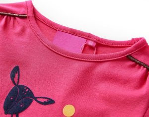 vidaXL Koszulka dziecięca z długimi rękawami, z jelonkiem, jasnoróżowa, 140 3