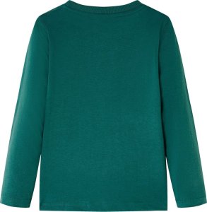 vidaXL Koszulka dziecięca z długimi rękawami, z autem, zielona, 140 2