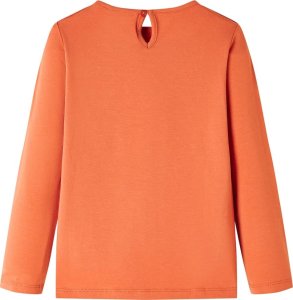 vidaXL Koszulka dziecięca z długimi rękawami, z misiem, palony pomarańcz, 128 2