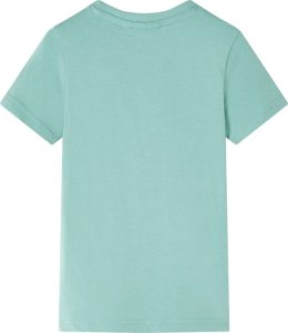 vidaXL Koszulka dziecięca z krótkimi rękawami, z dinozaurem, jasne khaki, 140 2