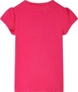 vidaXL Koszulka dziecięca, z kwiatowym nadrukiem, jaskraworóżowa, 116 2