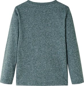 vidaXL Koszulka z długimi rękawami i dinozaurami, ciemnozielony melanż, 128 2