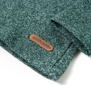 vidaXL Koszulka z długimi rękawami i dinozaurami, ciemnozielony melanż, 128 5