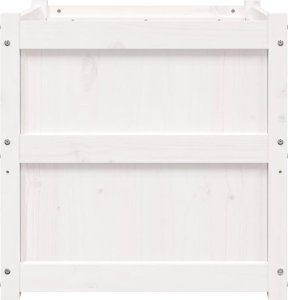 Skrzynia ogrodowa vidaXL Donica ogrodowa, biała, 60x60x60 cm, lite drewno sosnowe 5