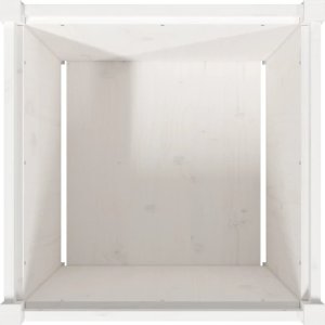 Skrzynia ogrodowa vidaXL Donica ogrodowa, biała, 60x60x60 cm, lite drewno sosnowe 8