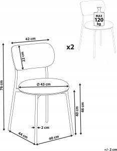 Beliani Zestaw 2 krzeseł do jadalni boucle beżowoszary CASEY 13