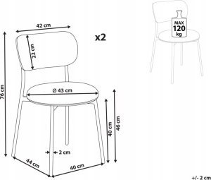 Beliani Zestaw 2 krzeseł do jadalni boucle beżowoszary CASEY 10