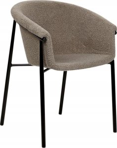 Beliani Zestaw 2 krzeseł do jadalni boucle beżowoszary AMES 4