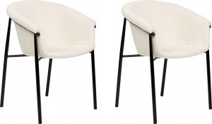 Beliani Zestaw 2 krzeseł do jadalni boucle biały AMES 3