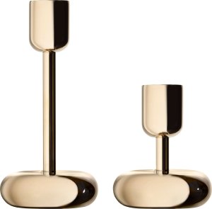 Iittala Nappula candlesticks 107mm +183 mm brass 2 pcs. 1