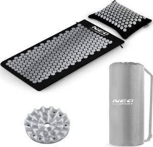 Neo-Sport NeoSport Mata do akupresury z kolcami NS-903 czarno-srebrna 10
