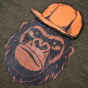 vidaXL Bluza dziecięca z nadrukiem goryla, ciemne khaki, melanż, 116 4