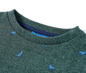 vidaXL Bluza dziecięca z nadrukiem w pieski, ciemnozielony melanż, 116 3