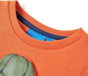 vidaXL Bluza dziecięca, nadruk z gorylem, ciemnopomarańczowa, 116 7