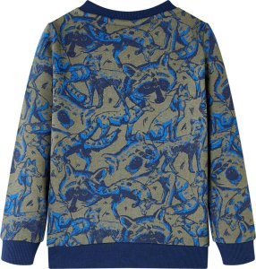 vidaXL Bluza dziecięca, nadruk w szopy i lisy, khaki, 128 2