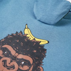 vidaXL Bluza dziecięca, nadruk z gorylem, niebieska, 104 5
