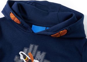 vidaXL Dziecięca bluza z kapturem, niedźwiedź na snowboardzie, granatowa, 104 3