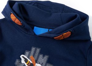 vidaXL Dziecięca bluza z kapturem, niedźwiedź na snowboardzie, granatowa, 116 3