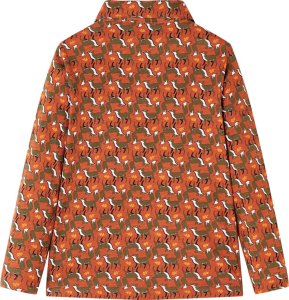 vidaXL Koszula dziecięca z nadrukiem lisów, jasnordzawa, 128 2