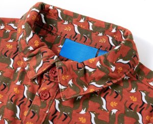 vidaXL Koszula dziecięca z nadrukiem lisów, jasnordzawa, 92 3