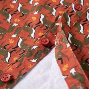 vidaXL Koszula dziecięca z nadrukiem lisów, jasnordzawa, 140 6