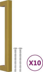 vidaXL Uchwyty do szafek, 10 szt., złote, 160 mm, stal nierdzewna 2