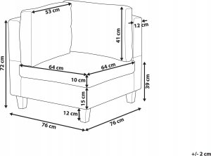 Beliani Moduł narożny jasnobeżowy UNSTAD 2